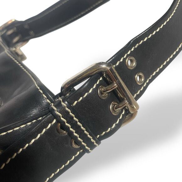 Vintage Mark Jacobs Black Genuine Leather Shoulder Hobo Bag Multi Pocket Purse - Picture 8 of 16